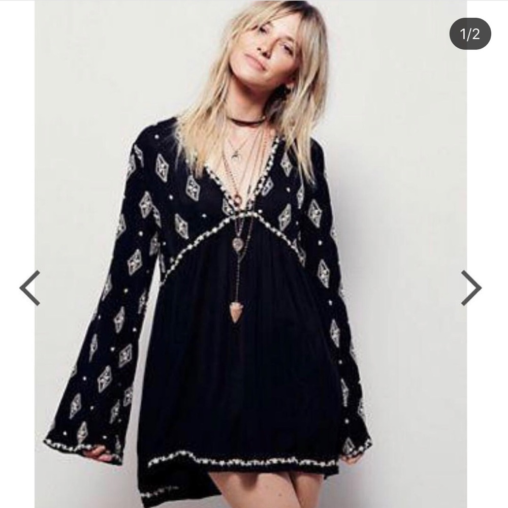 Free People Diamond embroidered tunic large